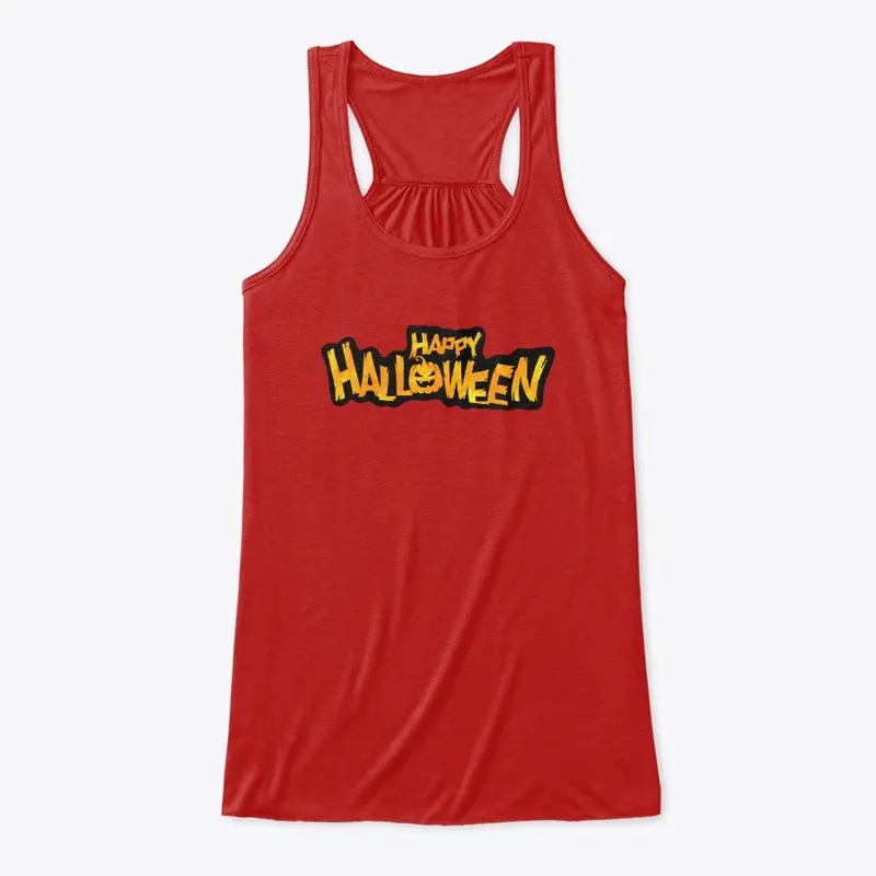 Halloween Lettering Flat Style Yellow